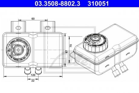 Компенсаційний бак, гальмівна рідина ATE 03350888023