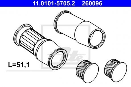 Комплект направляющей гильзы 11.0101-5705.2 ATE 11010157052 (фото 1)