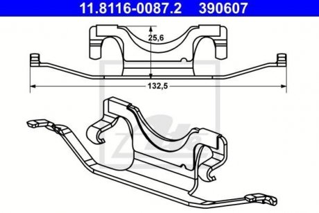 Пружинка гальмівних колодок дискових зад. DB E (W212) 01.09- ATE 11811600872 (фото 1)