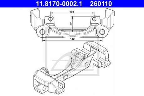 Кронштейн, корпус скобы тормоза ATE 11.8170-0002.1