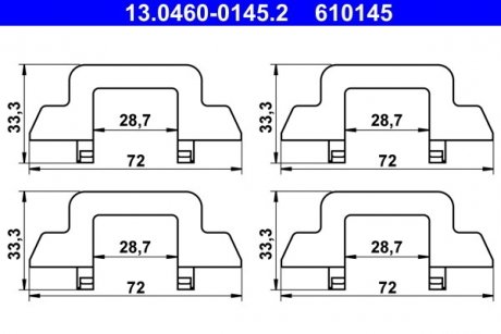 Монтажний компл.,гальм.колодки ATE 13.0460-0145.2