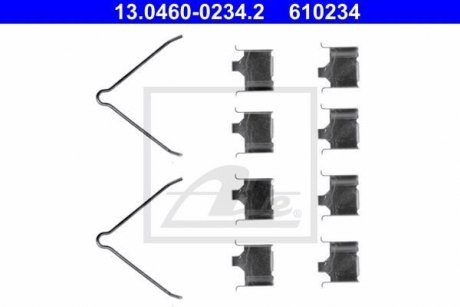 Комплектуючі, колодки дискового гальма 13.0460-0234.2 ATE 13046002342 (фото 1)