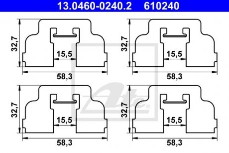 Комплектующие для тормозных колодок ATE 13046002402