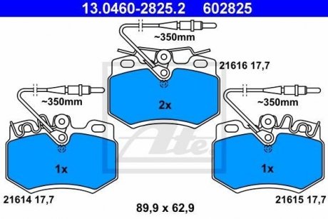 Тормозные колодки, дисковый тормоз (набор) ATE 13046028252 (фото 1)