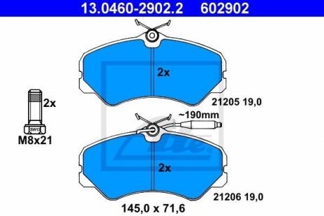 Тормозные колодки, дисковый тормоз (набор) ATE 13046029022