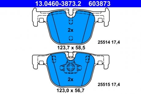 Колодки тормозныеTYL BMW ATE 13046038732