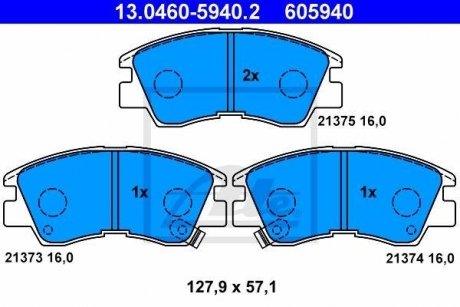 Тормозные колодки, дисковый тормоз (набор) ATE 13046059402