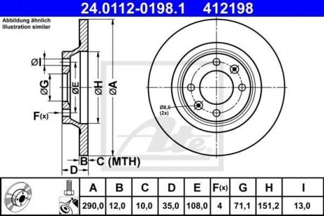 Тормозной диск 24.0112-0198.1 ATE 24011201981