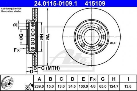 Тормозной диск 24.0115-0109.1 ATE 24011501091