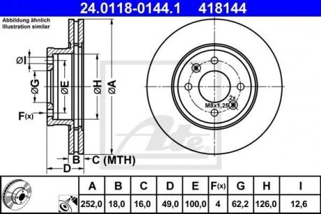 Тормозной диск 24.0118-0144.1 ATE 24011801441