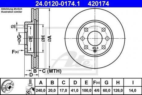 Тормозной диск 24.0120-0174.1 ATE 24012001741