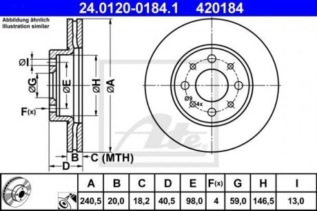 Тормозной диск 24.0120-0184.1 ATE 24012001841