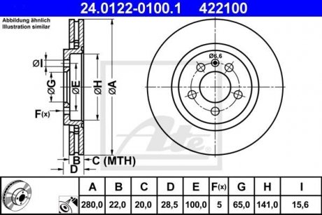 Диск тормозной ATE 24012201001