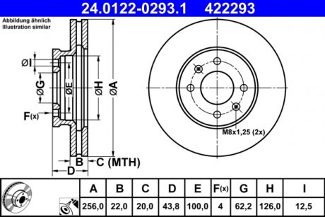 Диск тормознойPRZOD KIA RIO 17- 14 CALI ATE 24012202931