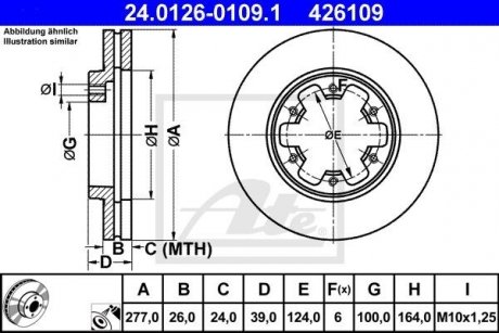 Тормозной диск 24.0126-0109.1 ATE 24012601091