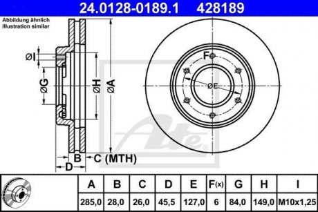 Тормозной диск 24.0128-0189.1 ATE 24012801891