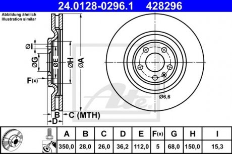 Гальмівний диск зад ATE 24012802961