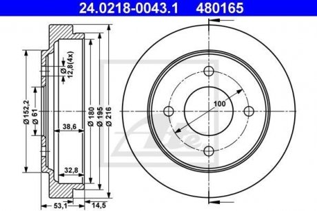 Тормозной барабан 24.0218-0043.1 ATE 24021800431