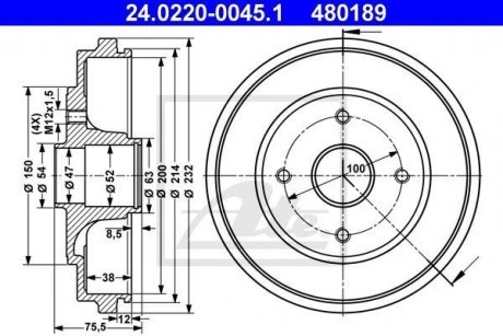 Гальмівний барабан ATE 24022000451