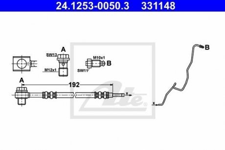 Шланг гальмівний ATE 24125300503