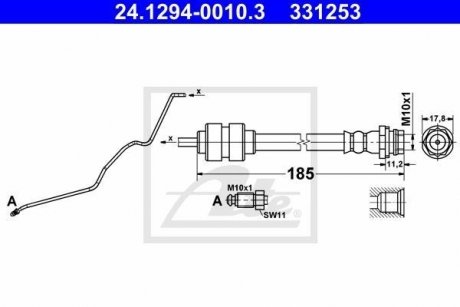 Тормозной шланг 24.1294-0010.3 ATE 24129400103