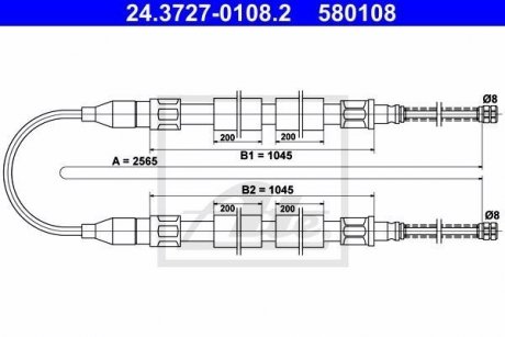 Трос ручного тормоза ATE 24372701082