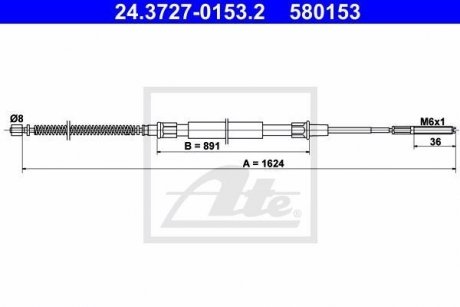 Трос ручного тормоза ATE 24372701532