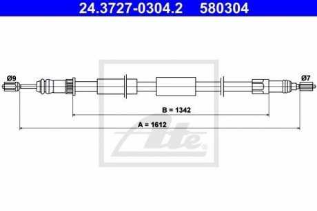 Трос ручного тормоза ATE 24372703042