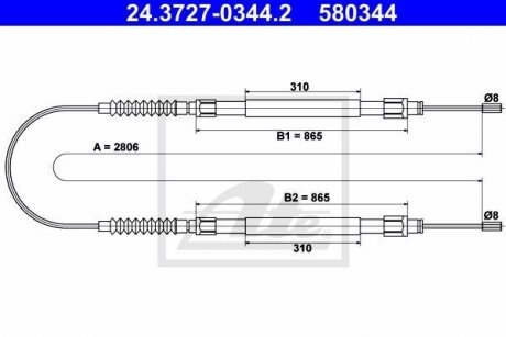 Трос ручного тормоза ATE 24372703442