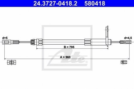 Трос ручного тормоза ATE 24372704182