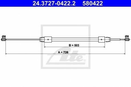 Трос ручного тормоза ATE 24372704222