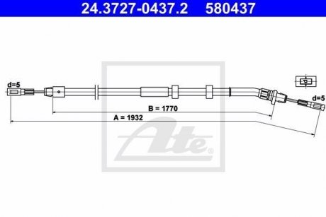 Трос ручного тормоза ATE 24372704372
