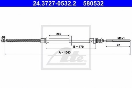 Трос ручного тормоза ATE 24372705322