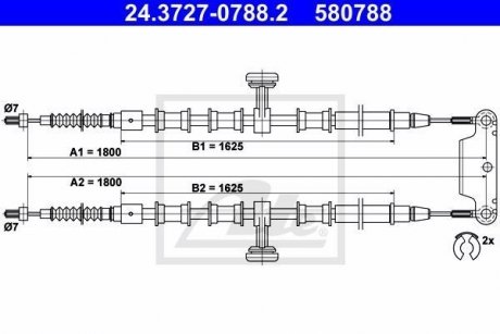 Трос ручного тормоза ATE 24372707882
