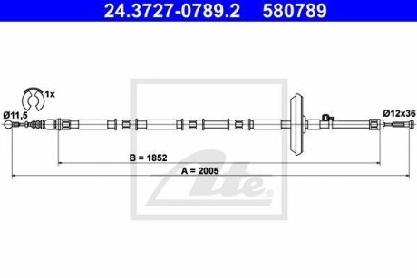 Трос ручного тормоза ATE 24372707892
