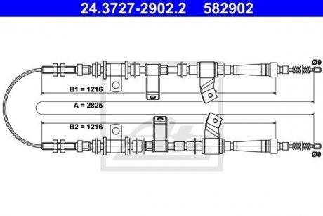 Трос ручного тормоза ATE 24372729022