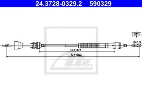 Трос, управление сцеплением 24.3728-0329.2 ATE 24372803292
