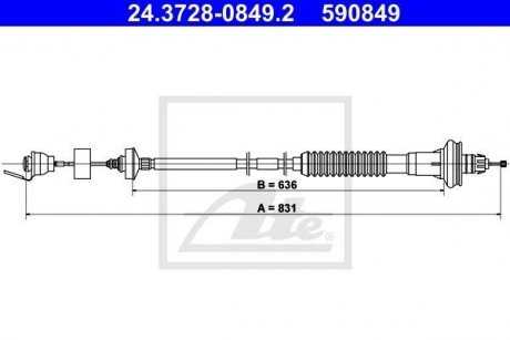 Трос, управление сцеплением 24.3728-0849.2 ATE 24372808492