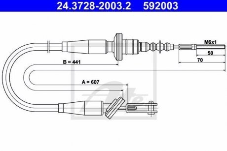 Трос сцепления ATE 24372820032 (фото 1)