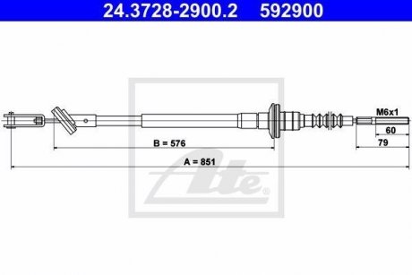 Трос сцепления ATE 24372829002