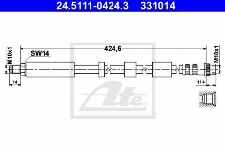 Тормозной шланг 24.5111-0424.3 ATE 24511104243