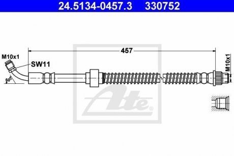 Шланг гальмівний ATE 24513404573