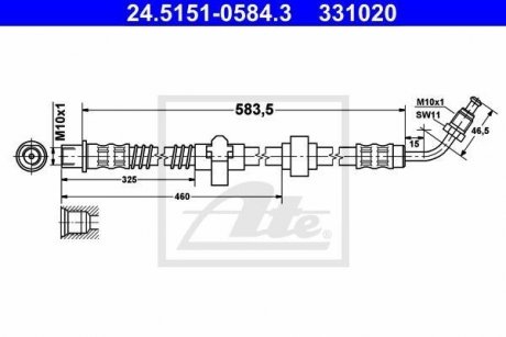 Шланг тормозной ATE 24515105843
