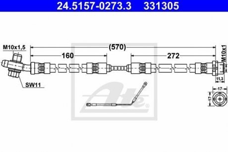 Тормозной шланг 24.5157-0273.3 ATE 24515702733