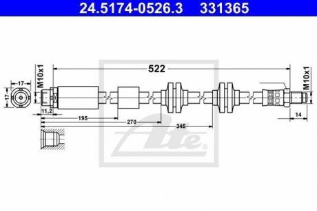 Гальмівний шланг 24.5174-0526.3 ATE 24517405263