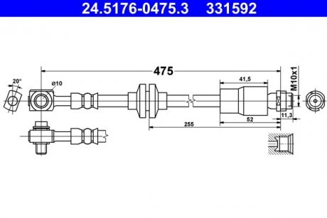 Тормозной шланг ATE 24.5176-0475.3