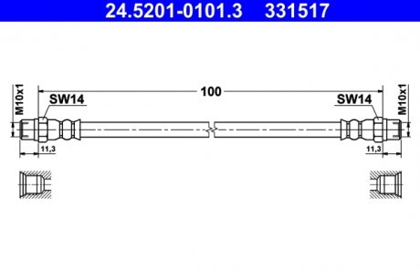 Шланг тормозной ATE 24520101013