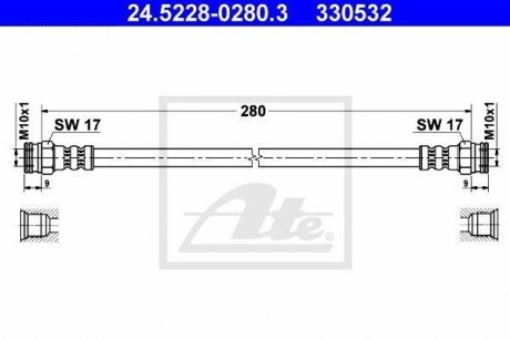 Шланг тормозной ATE 24522802803