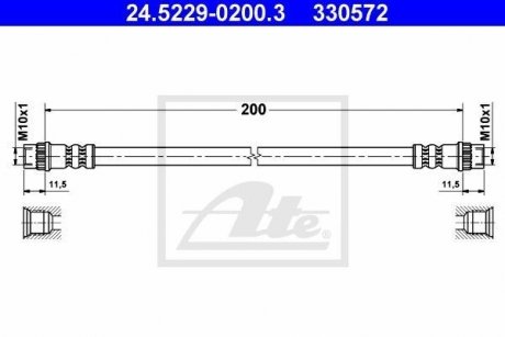 Тормозной шланг 24.5229-0200.3 ATE 24522902003