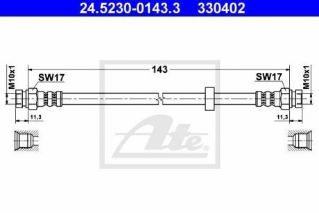 Шланг гальмівний ATE 24523001433